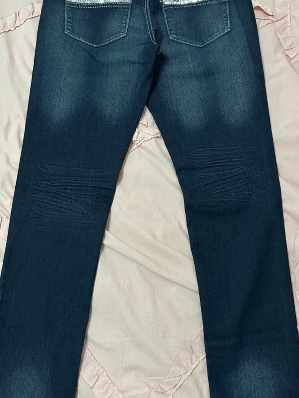 Y2K Do Denim NWOT low rise jeans with silver sequin pocket details.